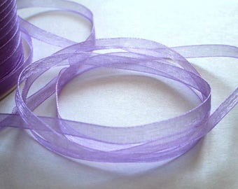 15 m 6mm purple organza Ribbon