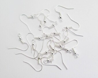 100 hooks earring 18mm silver color