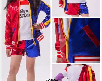 Harley Quinn kids Outfit, Harley Quinn Costume, Harly Quinn of Suicide Squad, haeley Quinn kids Custome,Harley Quinn Cosplay, halloween outf
