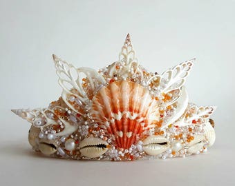 Mermaid Crown, Seashell Crown, Mermaid Costume, Mermaid Party, Beach Wedding, Boho Headdress, Festival Crown, Beach Photos