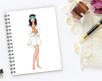 Darling Writing journal,Spiral notebook,Bullet journal,sketchbook blank,Fashion notebook.Audrey Hepburn notebook, Holly Golightly notebook