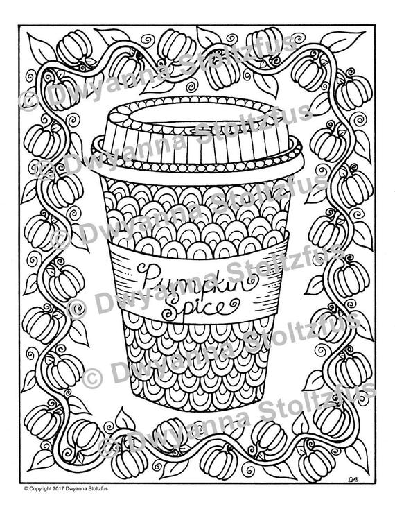 Pumpkin Spice Latte Coloring Page 2 JPG