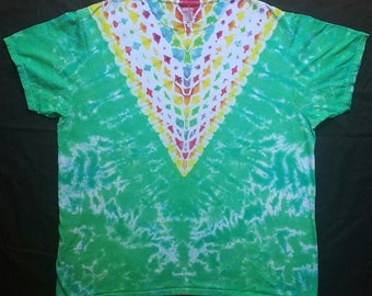 rainbow v neck tie dye shirt