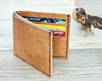 Leather wallet men leather purse minimalist wallet women leather cardholder wallet travel cash holder card case ladies wallet