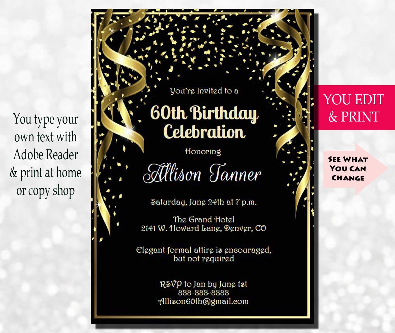 60Th Birthday Party Invitation Wording 2