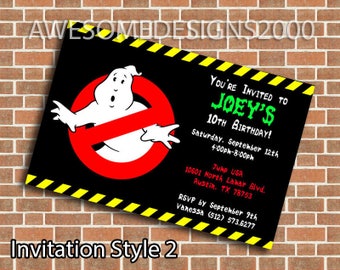 Ghostbusters Invitations - Birthday Party Invite - Printable & Shipped