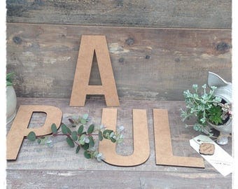 Name height 15 cm 3mm thick wood letter