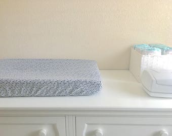Watercolor Polka Dots Changing Pad Cover // Black and White Changing Pad Cover // Monochrome Changing Pad Cover // Changing Table Cover