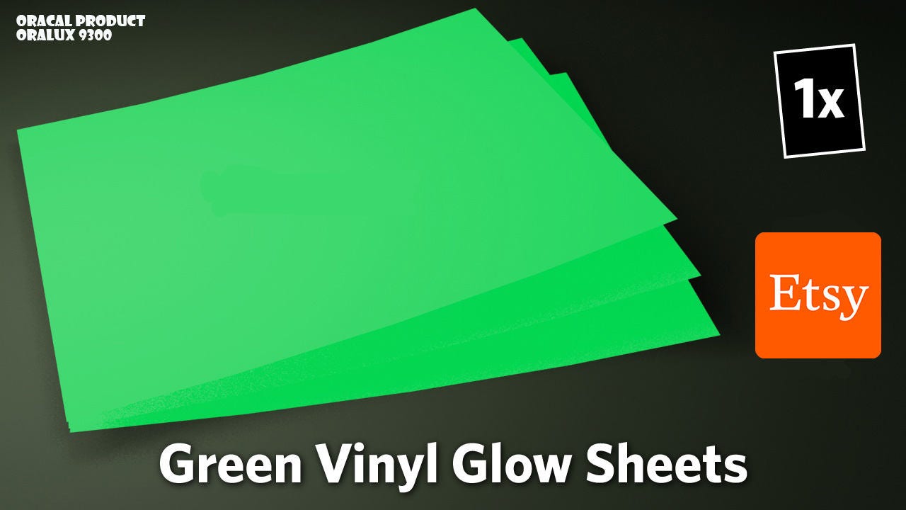 Glow in the Dark SelfAdhesive Vinyl 10 x 8 and
