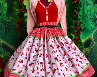SALE Sweeter than cherry pie unique cherry pinup skirt