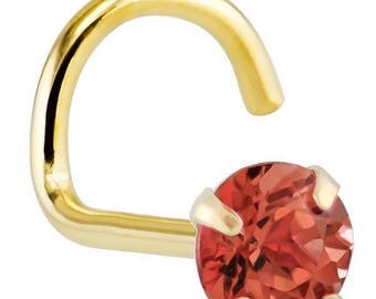 Garnet (January) - 14KT Yellow Gold Nose Twist