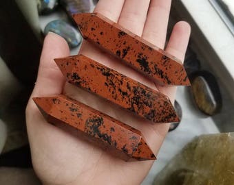 Red Mahogany Obsidian Double Terminated Wand (1 piece)