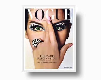 1964 Vogue Print, Fashion Print, Vogue Cover Print, vogue Paris Fashion, Vogue Poster, Paris Fashion Print, Instant Download Print