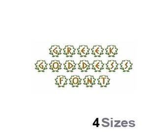 Greek Goddess Font - Machine Embroidery Font - 4 Sizes, Lettering, Letters, Alphabet, Numerals, Font Set, Capital Letters Font