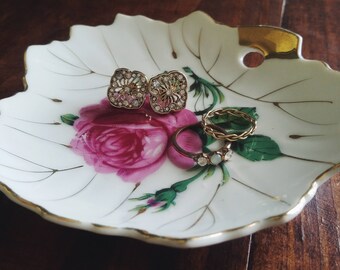 Vintage Ring Dish/Plate~Rose, Nasco