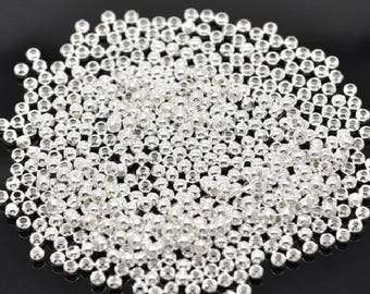 Set of 500 3 mm silver metal spacer beads