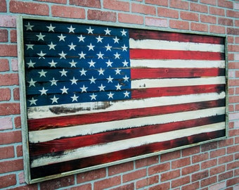 Wood American Flag Wall Art Wooden Wood American Flag Wall Art Wooden