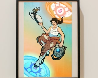 Chell Wheatley GLaDOS Portal Poster Print