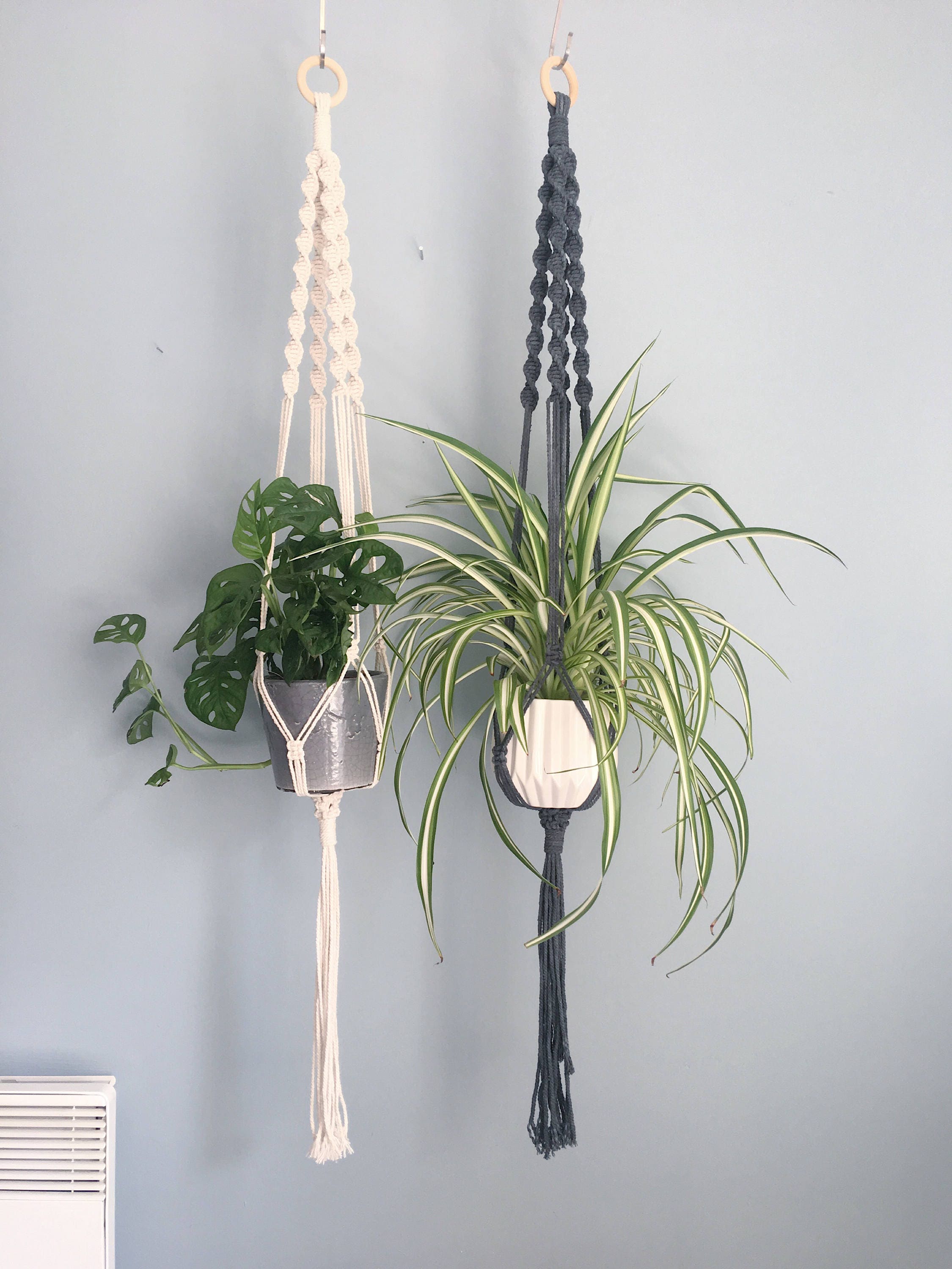 The Spiral  Crown Macrame  Plant  Hanger  Natural Cotton in