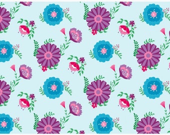 Floral Organic cotton jersey , one unit is 0.5 metre