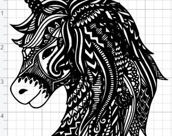 Download Unicorn mandala dxf | Etsy