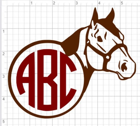 Download Horse Head Circle Monogram Design SVG EPS DXF Studio 3 Cut