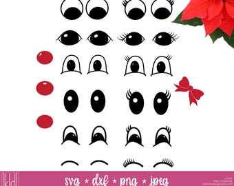16 Santa Sack svg - Reindeer svg - Reindeer Eyes - Eye svg - Nose svg - Bow svg - Christmas svg - Nose svg - Bow svg