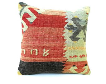 Vintage kilim pillow 40x40 cm / 16x16 inch