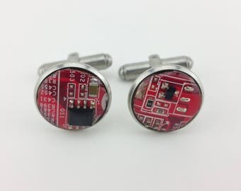 Stainless Steel Circuit Board Cuff Links