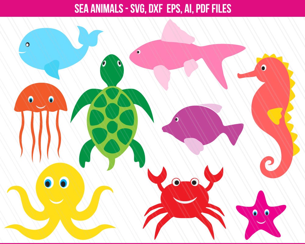 Download Sea animals svg Ocean creatures svg Fish Sea horse Crab