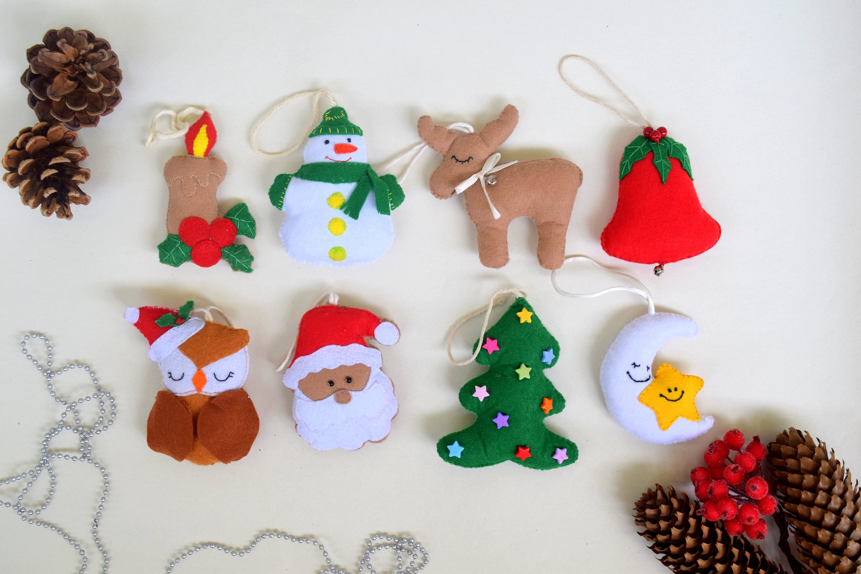 Design Felt Christmas Ornaments set of 8 christmas ornaments felt ornaments