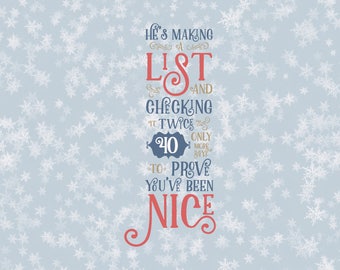He's Making A List Christmas Countdown Svg Santa List Naughty or Nice Days til Christmas Svg Santa Christmas Svg Files silhouette cricut