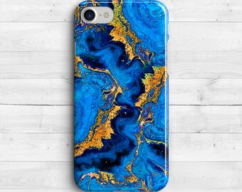Gold Blue Marble Case for iPhone 7 , iPhone SE, iPhone 6s, iPhone 7 case, iPad Mini iPhone 7 Plus Case Samsung Galaxy S7 Case Gold Marble