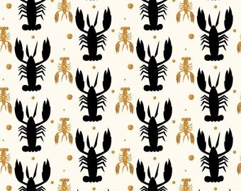 Lobster Pattern Printed Vinyl, Black Lobster Pattern Vinyl, Gold Lobster Vinyl, Lobster HTV, Vinyl for Car Decals, Vinyl for Monograms, HTV