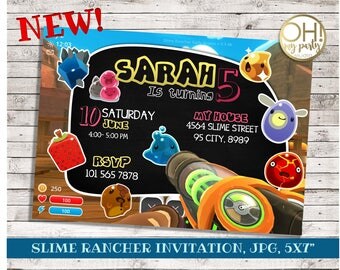 SLIME RANCHER invitation, slime rancher birthday, slime rancher party, slime rancher, slime rancher birthday party, slime rancher invite