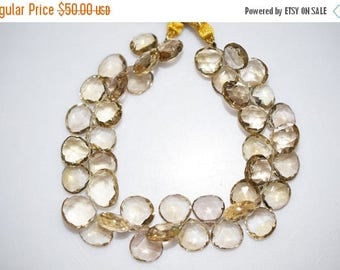 50% OFF 183.5 Ct.Natural Beer Quartz Heart Shape Faceted Beads -Beer Quartz Heart Shape Briolette , 10x10-13x13 mm , BL617