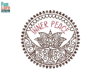 Inner peace svg, Solar Eclipse svg, Eclipse Nostalgia, lotus svg, Mandala, zentangle, doodle, SVG, png dxf eps, cameo file, cricut file