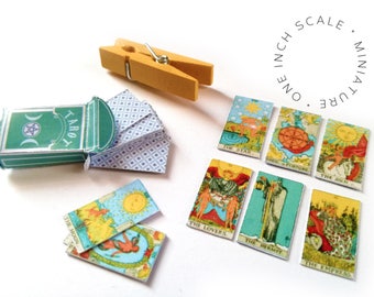 BJD tarot, Miniature tarot deck, witchy bjd, miniatures, tiny major arcana, supernatural dollhouse, miniature tarot, witchy, divination BJD
