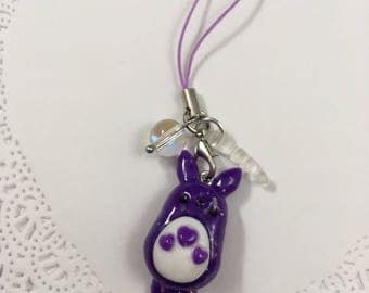 Opal Totoro Phone Strap with Dust Plug