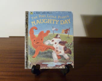Vintage 1985 Book "The Poky Little Puppy's Naughty Day" - A little Golden Book / Retro kid's book / Golden Press Library