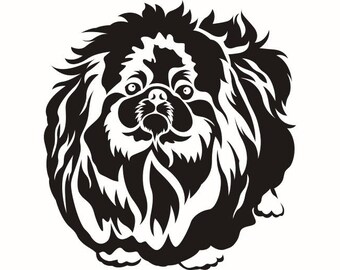 Pekingese #2 Dog Breed K-9 Animal Pet Hound Lab Puppy Logo .SVG .EPS .PNG Instant Digital Clipart Vector Cricut Cut Cutting Download File