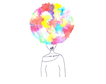 7 Sins | Simple Minimalist Colourful Conceptual Watercolour Art Painting, Fine Art, Wall Art, Home Decor Print