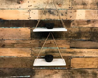 Set of Two Medium Industrial Shelves / Swing Shelves / Industrial Shelving / Hanging Shelves / Rustic Shelves /Pallet Shelves / Rustic Shelf