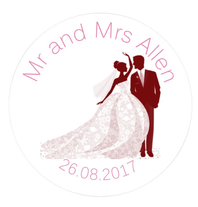 Personalised Wedding/Engagement stickers.