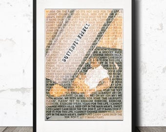 Travis Scott Butterfly Effect Lyric Poster Print - A4 Limited Edition