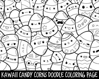 Popsicle Doodle Coloring Page Printable Cute/Kawaii Coloring