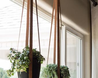 Leather Hanging Planter