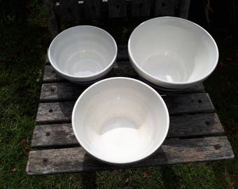 Vintage Cornishware BLue White Striped Nesting Mixing Bowls