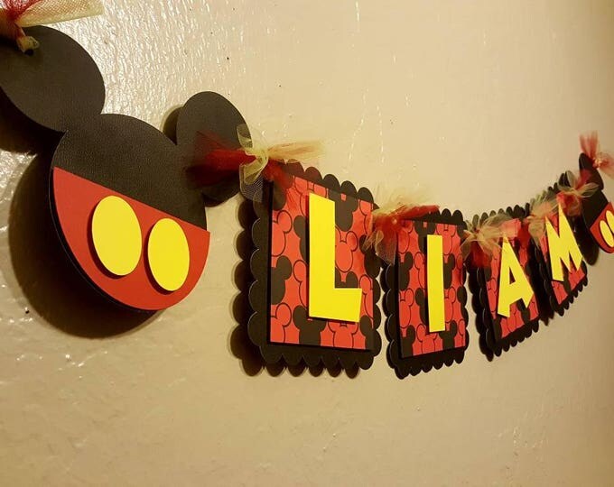 Mickey Mouse Name Banner