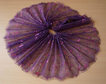 1.50 meters x 17 cm Ref 1542 purple chantilly lace